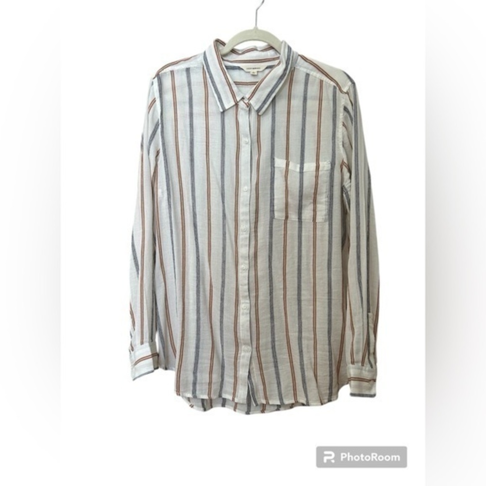 NWOT Lucky Brand Striped Cotton-Blend Shirt, Large